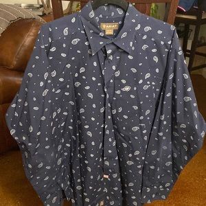 Ariat Navy Paisley Button Down - Western Wear